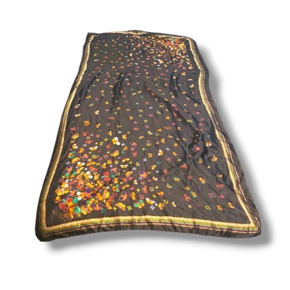 Louis Vuitton multicolor silk butterfly scarf-Takashi Murakami Collaboration - Picture 5 of 7